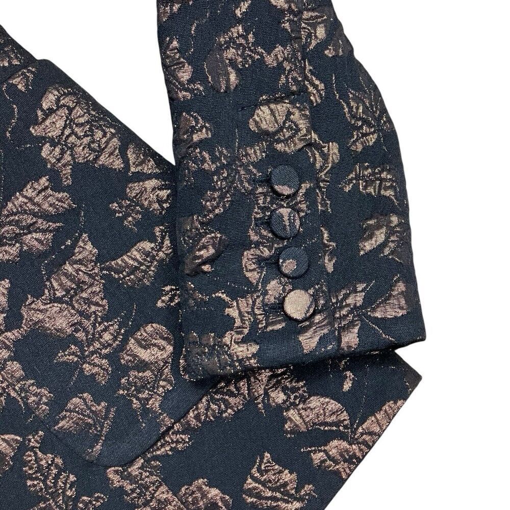 Tanya Taylor Blazer 2 Bronze Black Floral Jared Brocade Metallic Artsy Party - Picture 10 of 16
